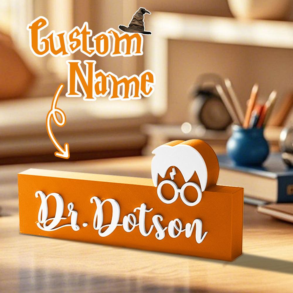 Personalized 3D Print Wizard Name Sign for Teacher and Librarian