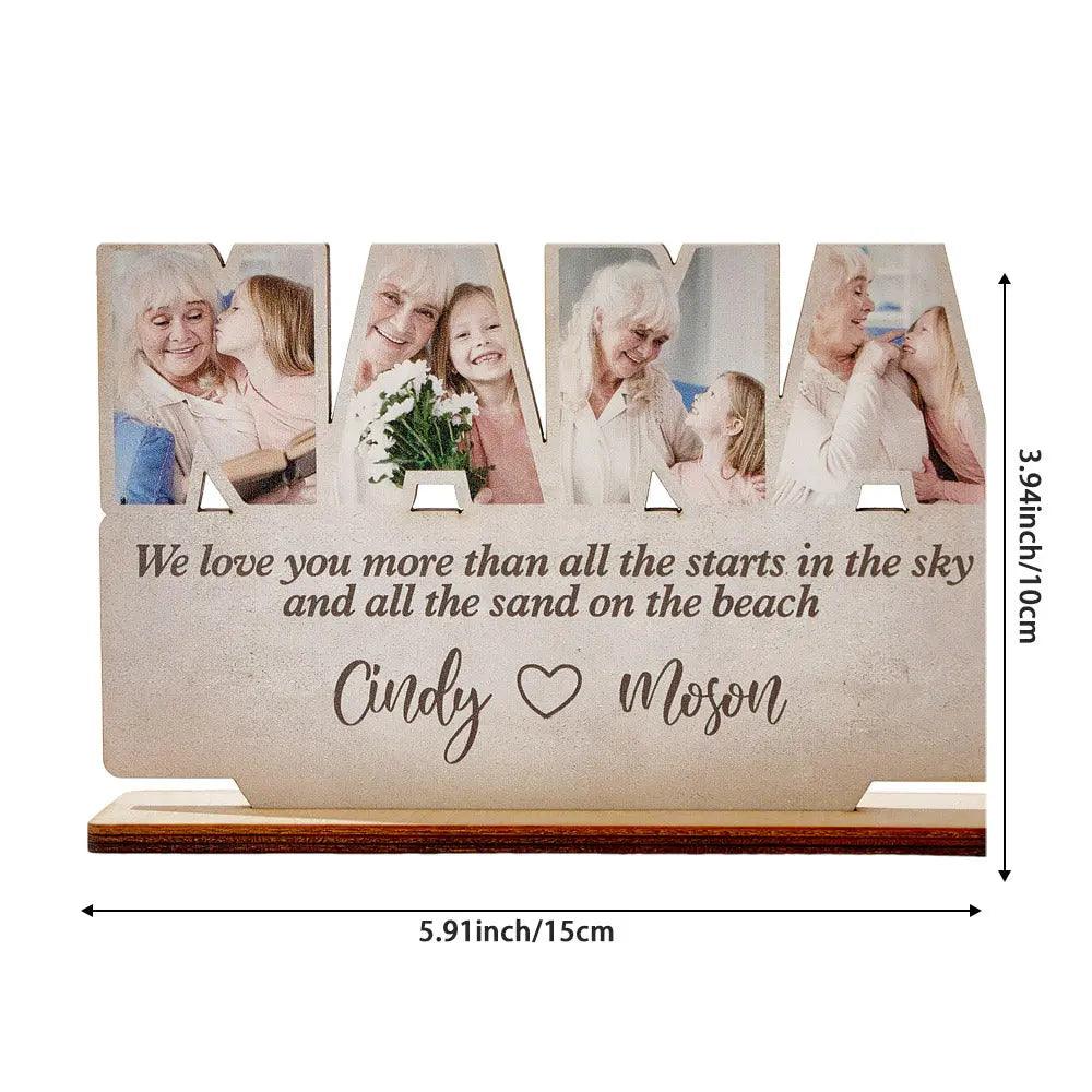 Personalized Nana Wooden Plaque Custom Photo Plaque Home Ornament Gift for Grandma