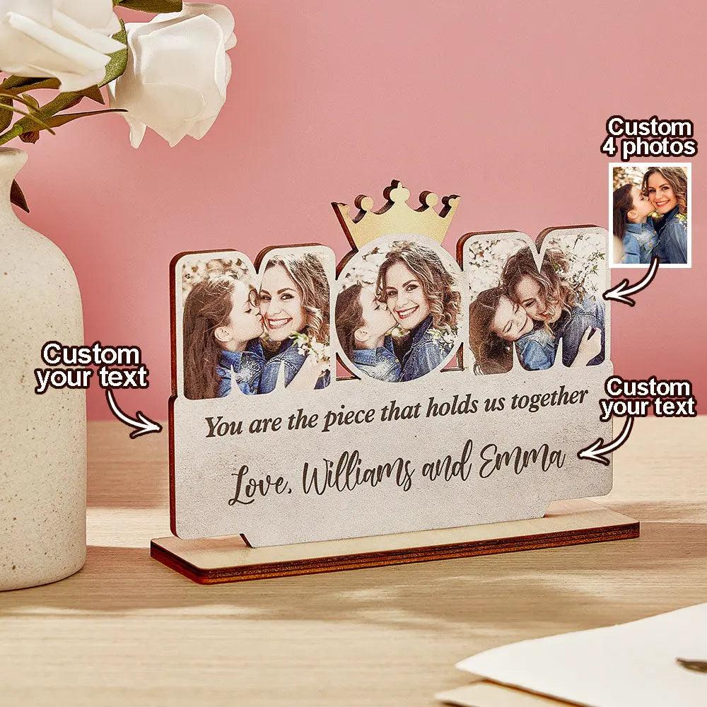 Custom Mom Wooden Plaque Personalized Photo Mom Sign for Mother's Day Gifts