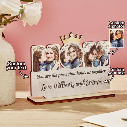 Custom Mom Wooden Plaque Personalized Photo Mom Sign for Mother's Day Gifts