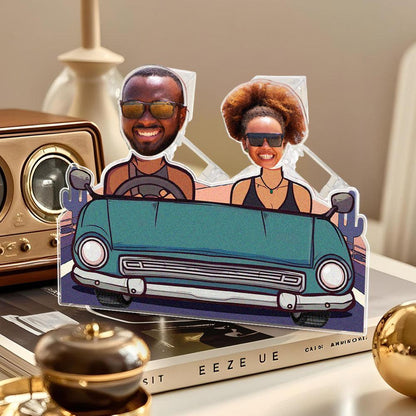 Personalized Face Couple In Car Shaking Head Standee Gift for Couple