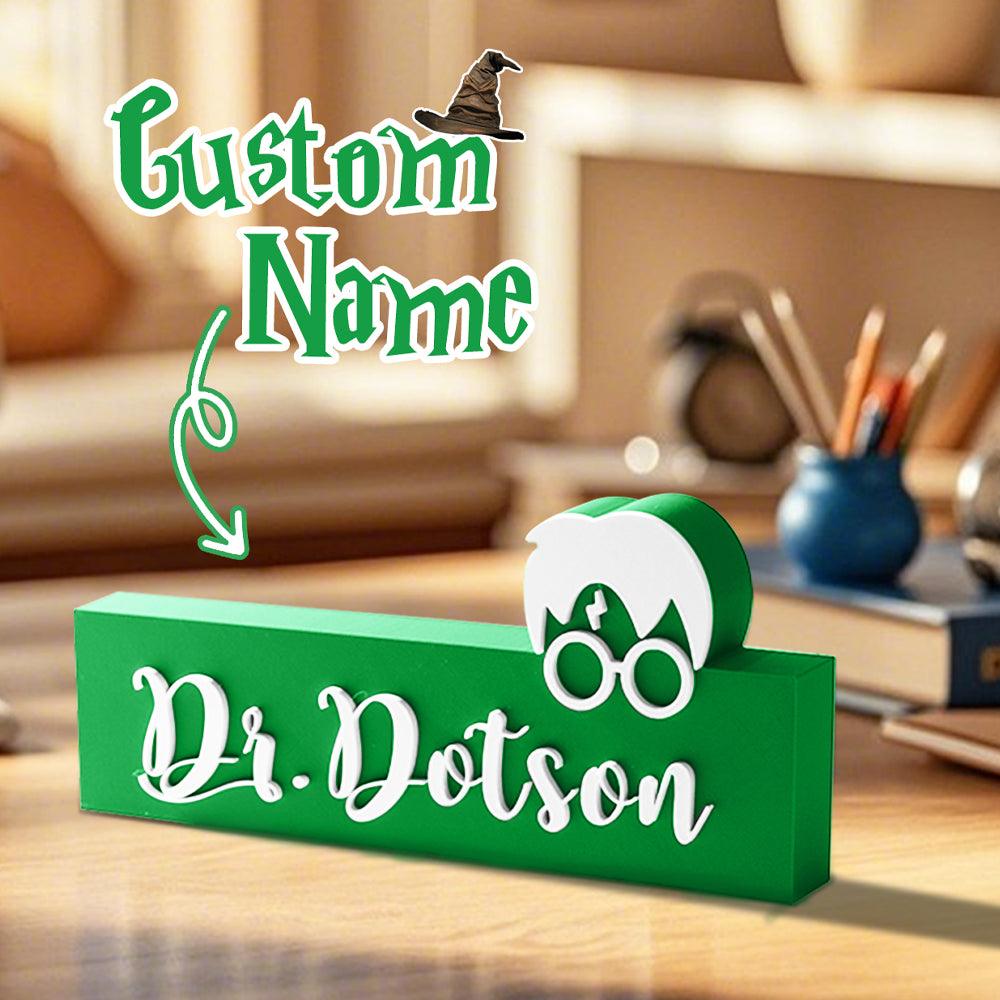 Personalized 3D Print Wizard Name Sign for Teacher and Librarian