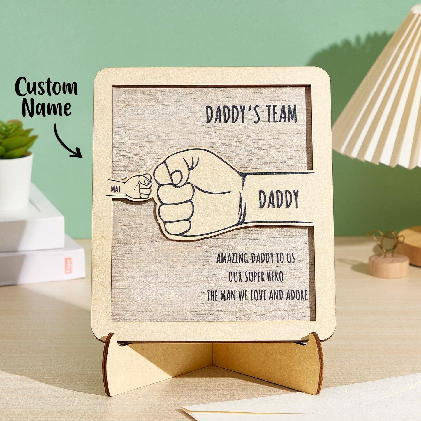 Personalized Fist Bumps Wooden Plaques with Family Name Decor Sign Gifts for Family