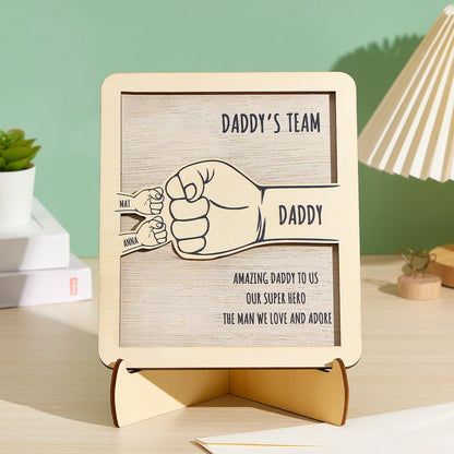 Personalized Fist Bumps Wooden Plaques with Family Name Decor Sign Gifts for Family