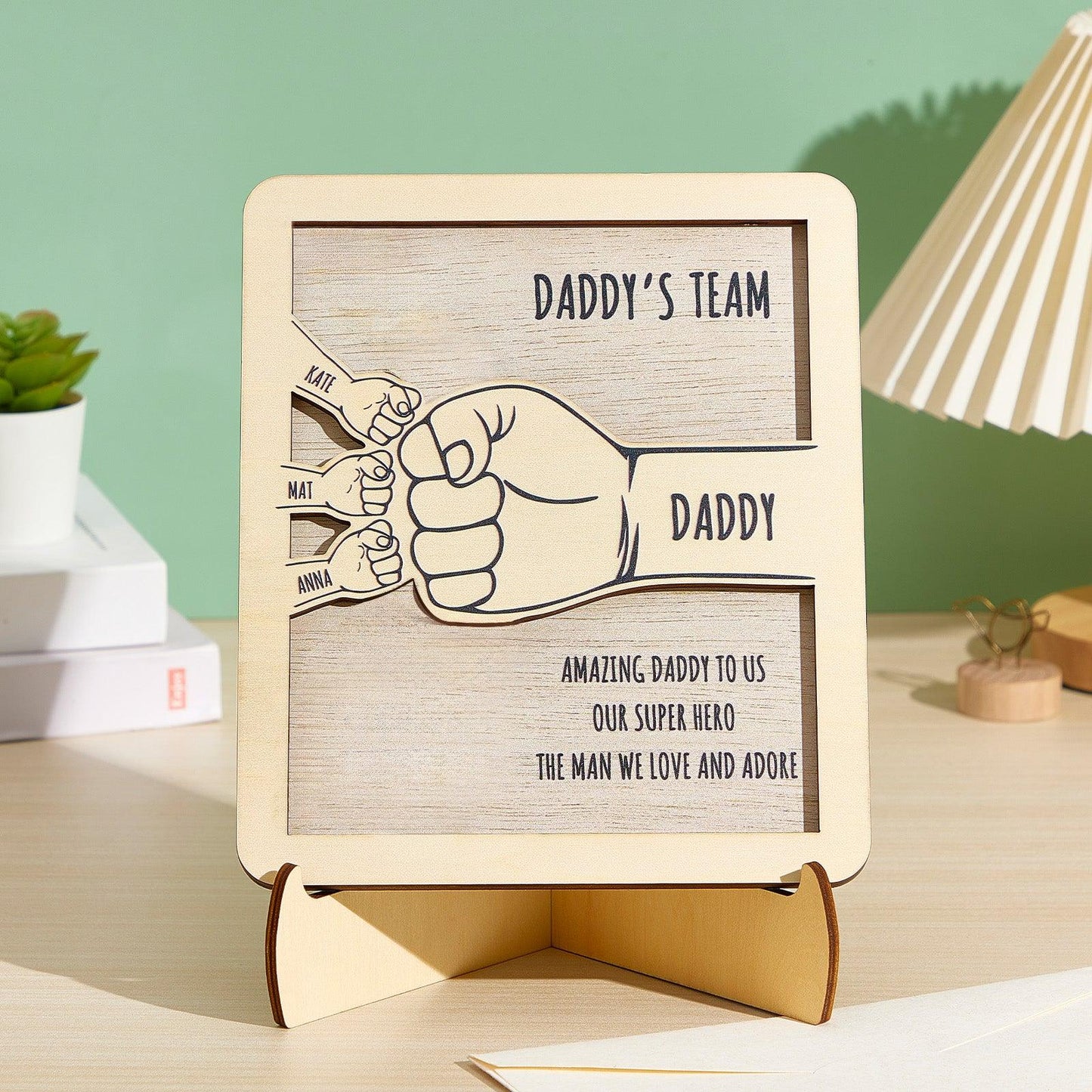 Personalized Fist Bumps Wooden Plaques with Family Name Decor Sign Gifts for Family