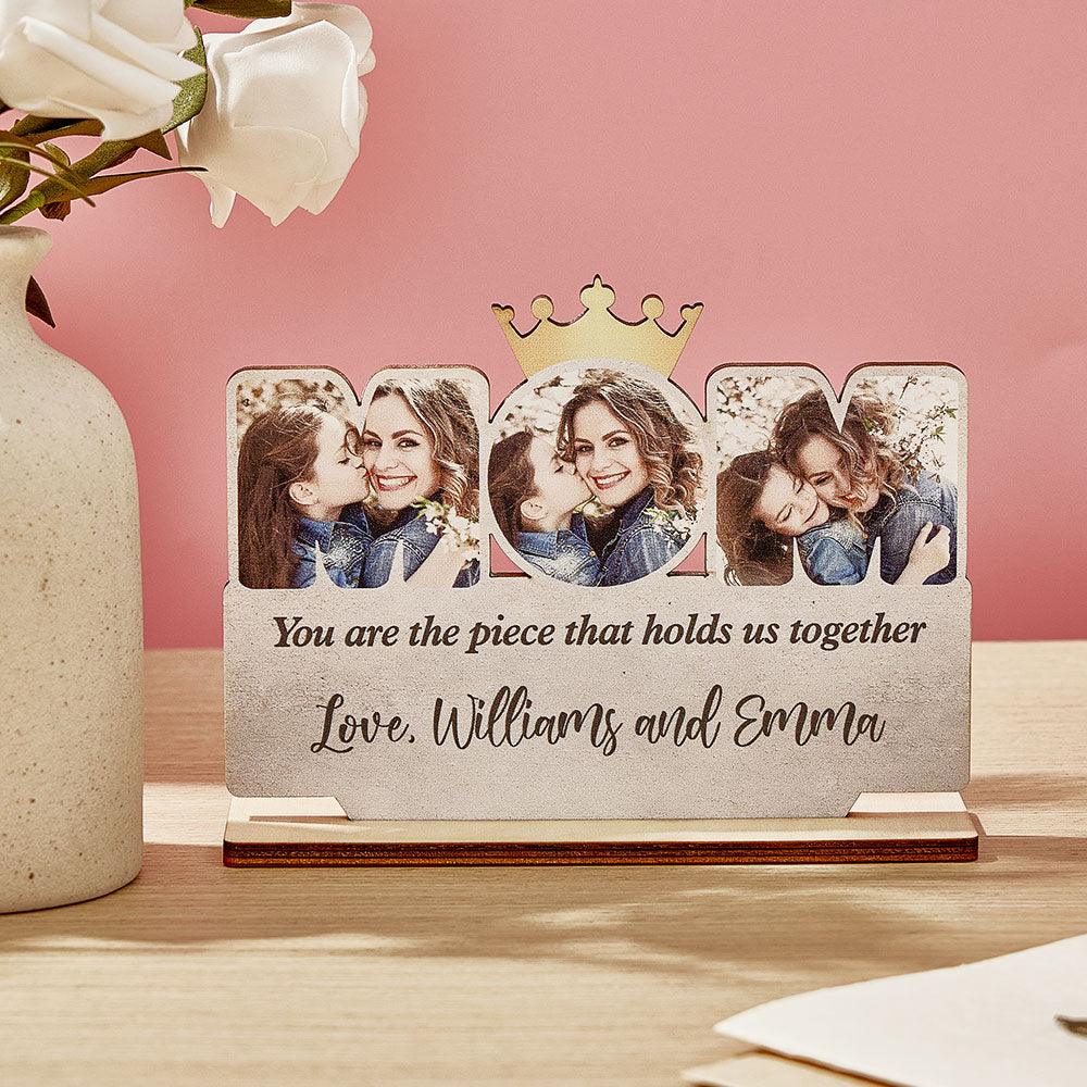 Custom Mom Wooden Plaque Personalized Photo Mom Sign for Mother's Day Gifts