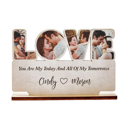 Custom Love Wooden Plaque Personalized Photo Love Sign Home Decoration Gifts for Couples