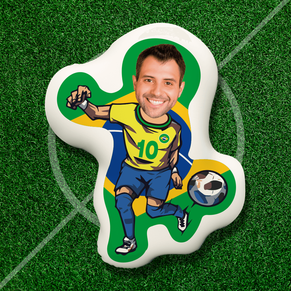 World Cup Minime Pillow Gift Custom Face Brazil