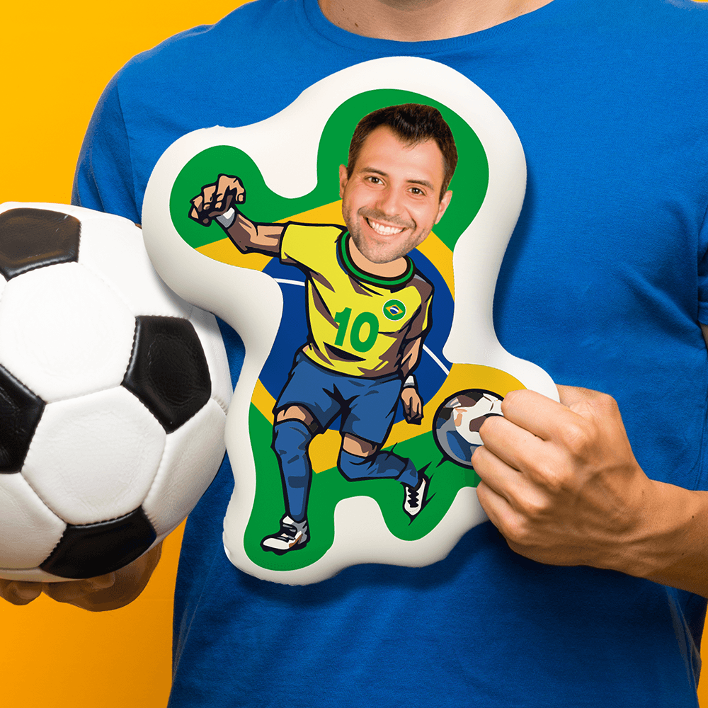 World Cup Minime Pillow Gift Custom Face Brazil