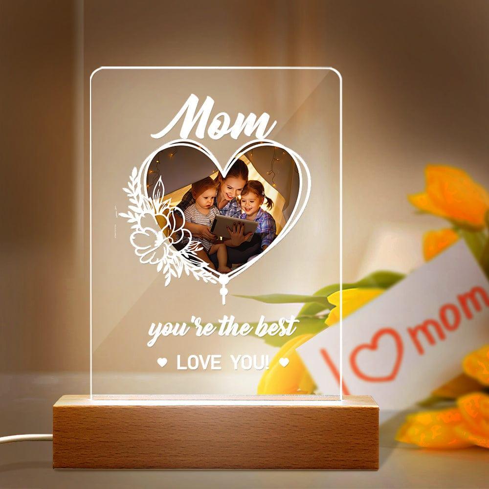 Personalized Photo Night Light Desk Lamp Acrylic Gifts for Mom