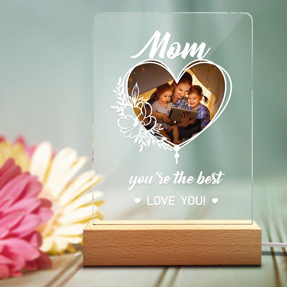 Personalized Photo Night Light Desk Lamp Acrylic Gifts for Mom