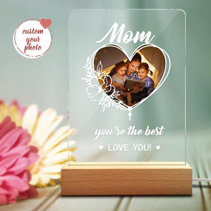 Personalized Photo Night Light Desk Lamp Acrylic Gifts for Mom