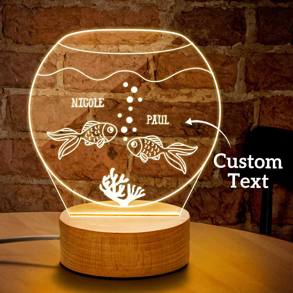 Fish Designed Led Night Lights - Personalized  3d Custom Led Lamp