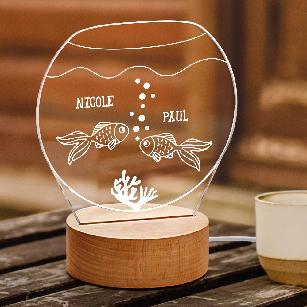 Fish Designed Led Night Lights - Personalized  3d Custom Led Lamp