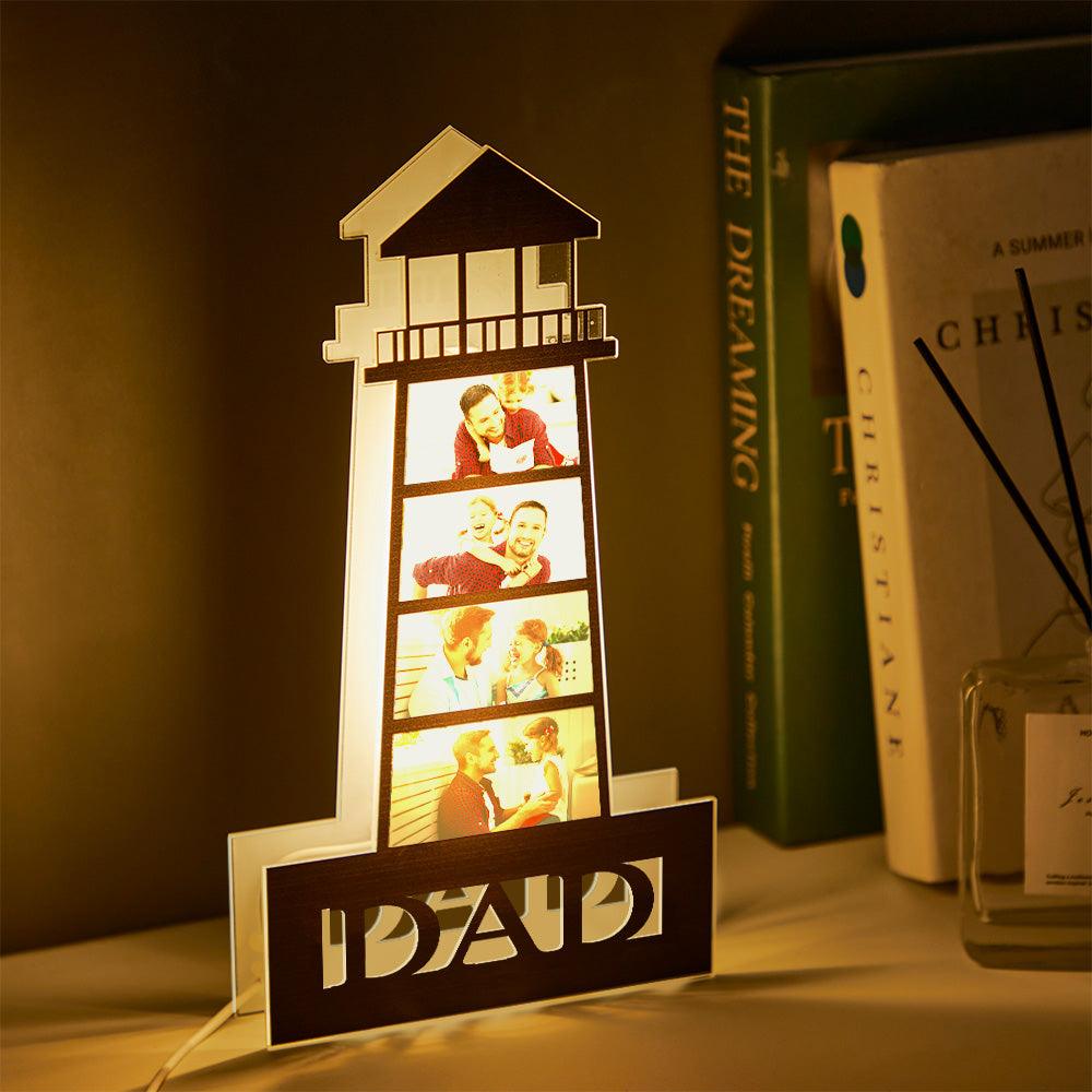 Unique Father's Day Gift - Personalized Photo Lighthouse Night Light LED Lamp