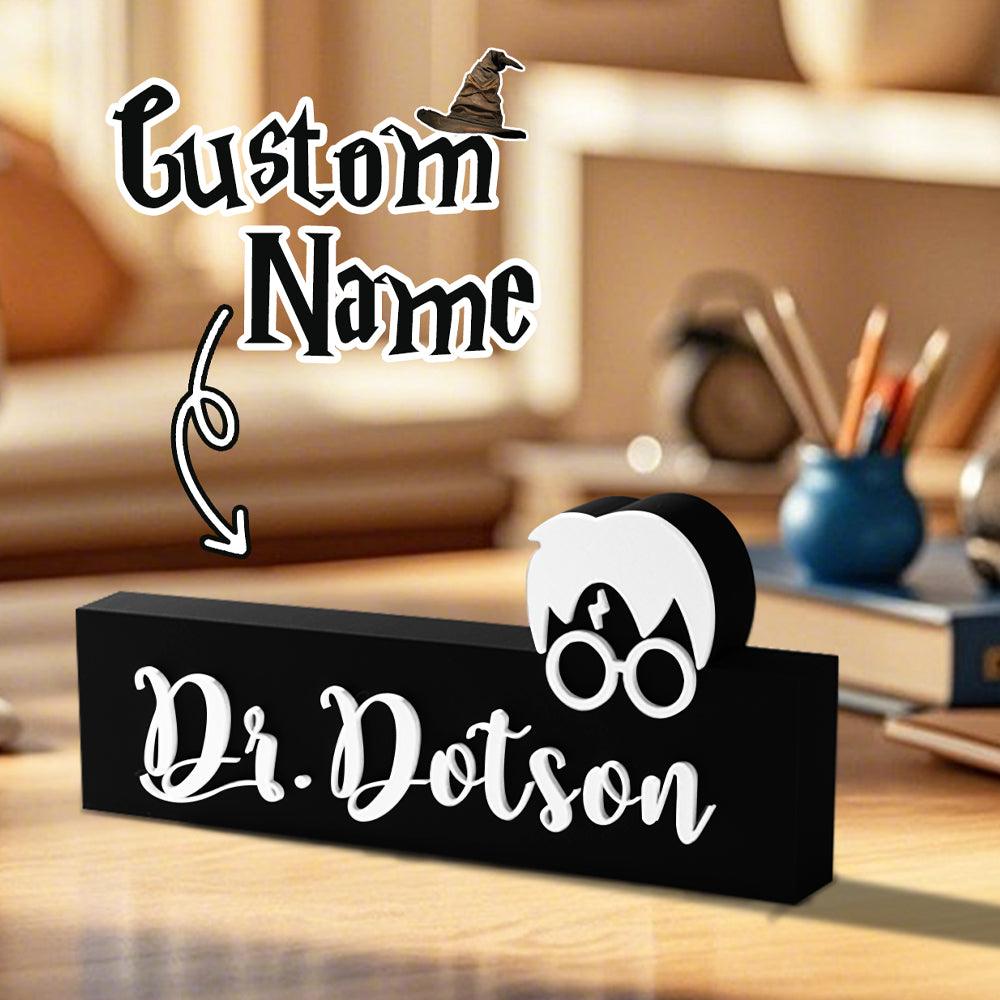 Personalized 3D Print Wizard Name Sign for Teacher and Librarian