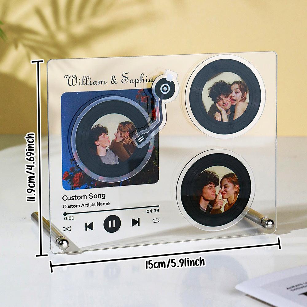 Personalized Rotatable Photo Vinyl Record Tap to Play NFC Music Record Plaque Gift for Lover