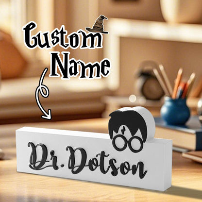 Personalized 3D Print Wizard Name Sign for Teacher and Librarian