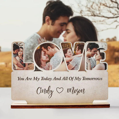 Custom Love Wooden Plaque Personalized Photo Love Sign Home Decoration Gifts for Couples