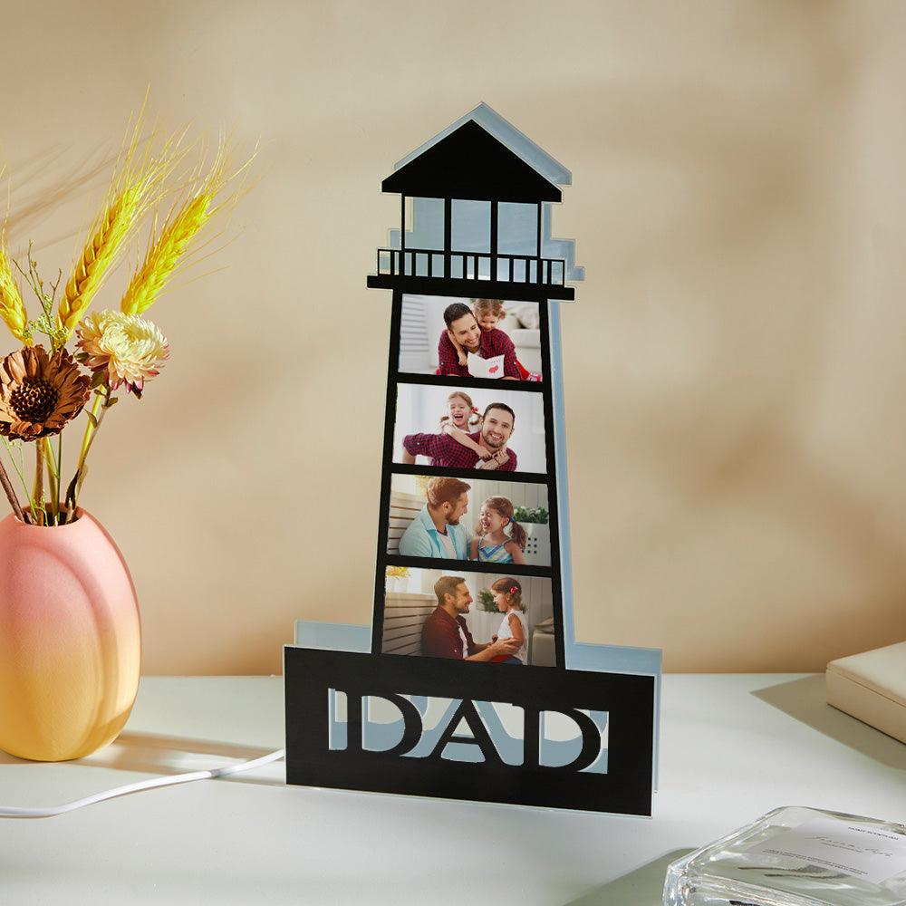 Unique Father's Day Gift - Personalized Photo Lighthouse Night Light LED Lamp