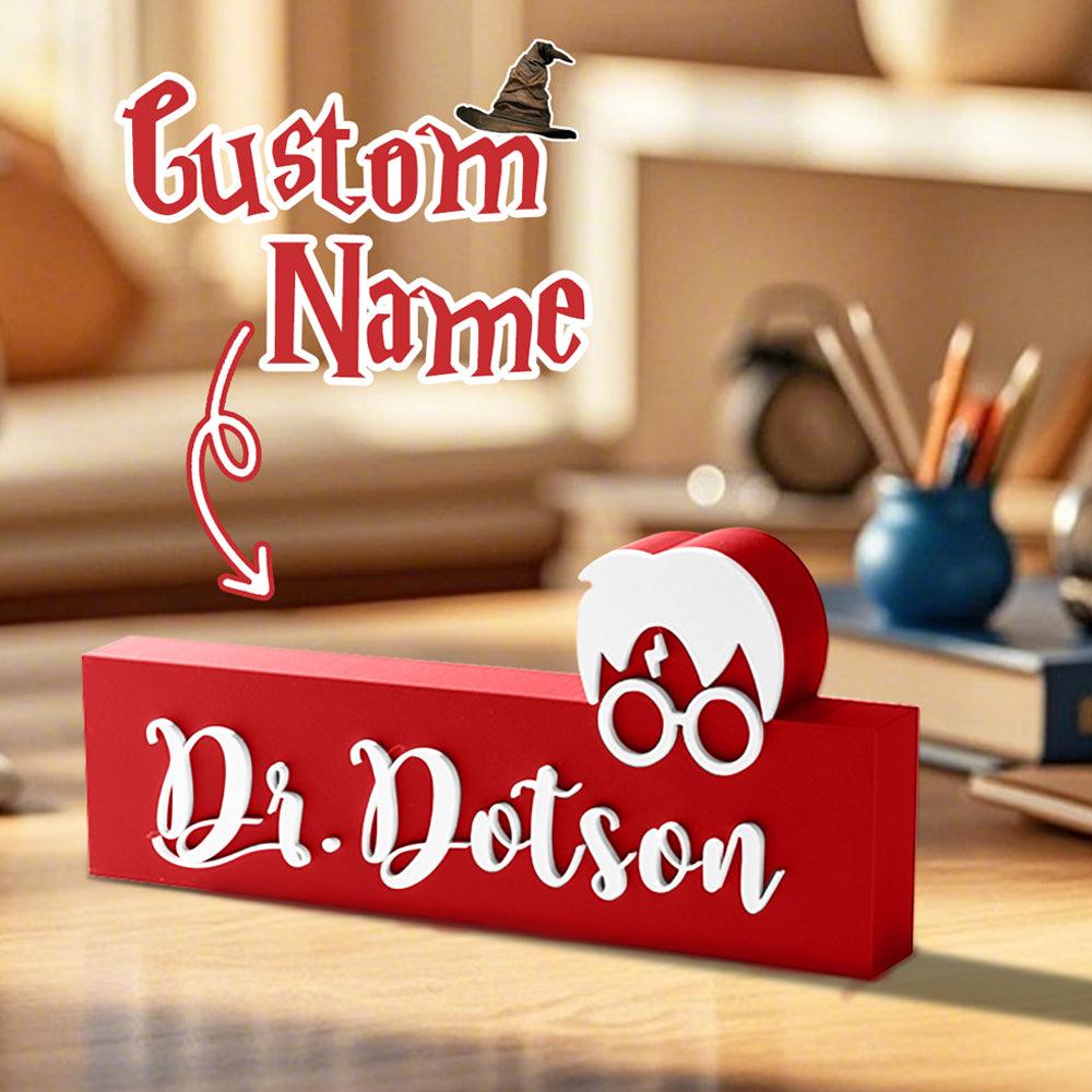 Personalized 3D Print Wizard Name Sign for Teacher and Librarian